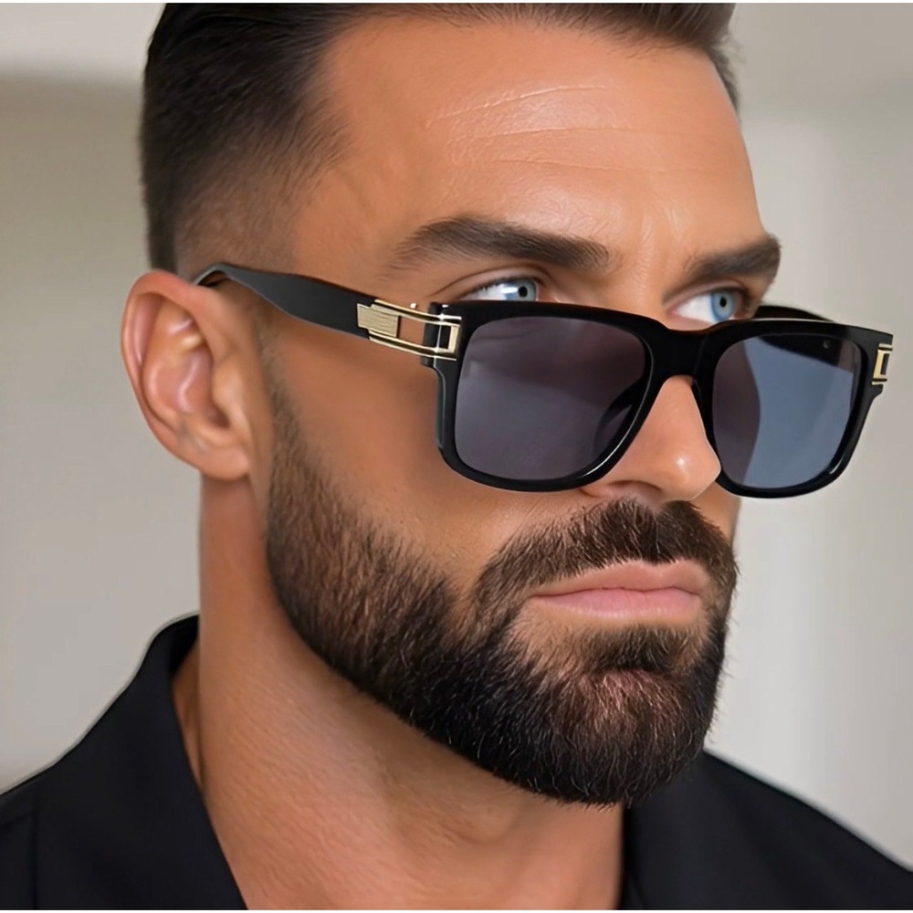 Retro Urban City Gent Hipster Thick Plastic Horn Rim Rectangle Sunglasses Lentes